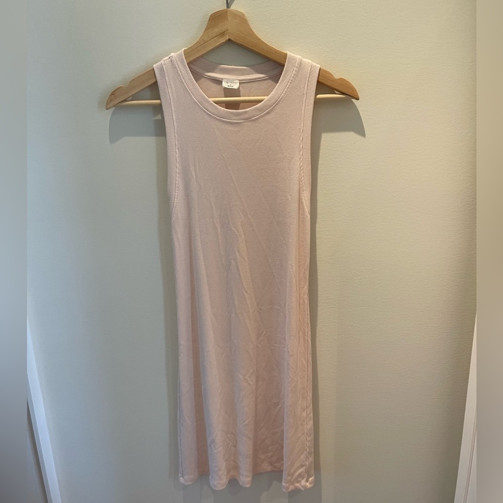 Aritzia fitted mini tank dress, blush pink